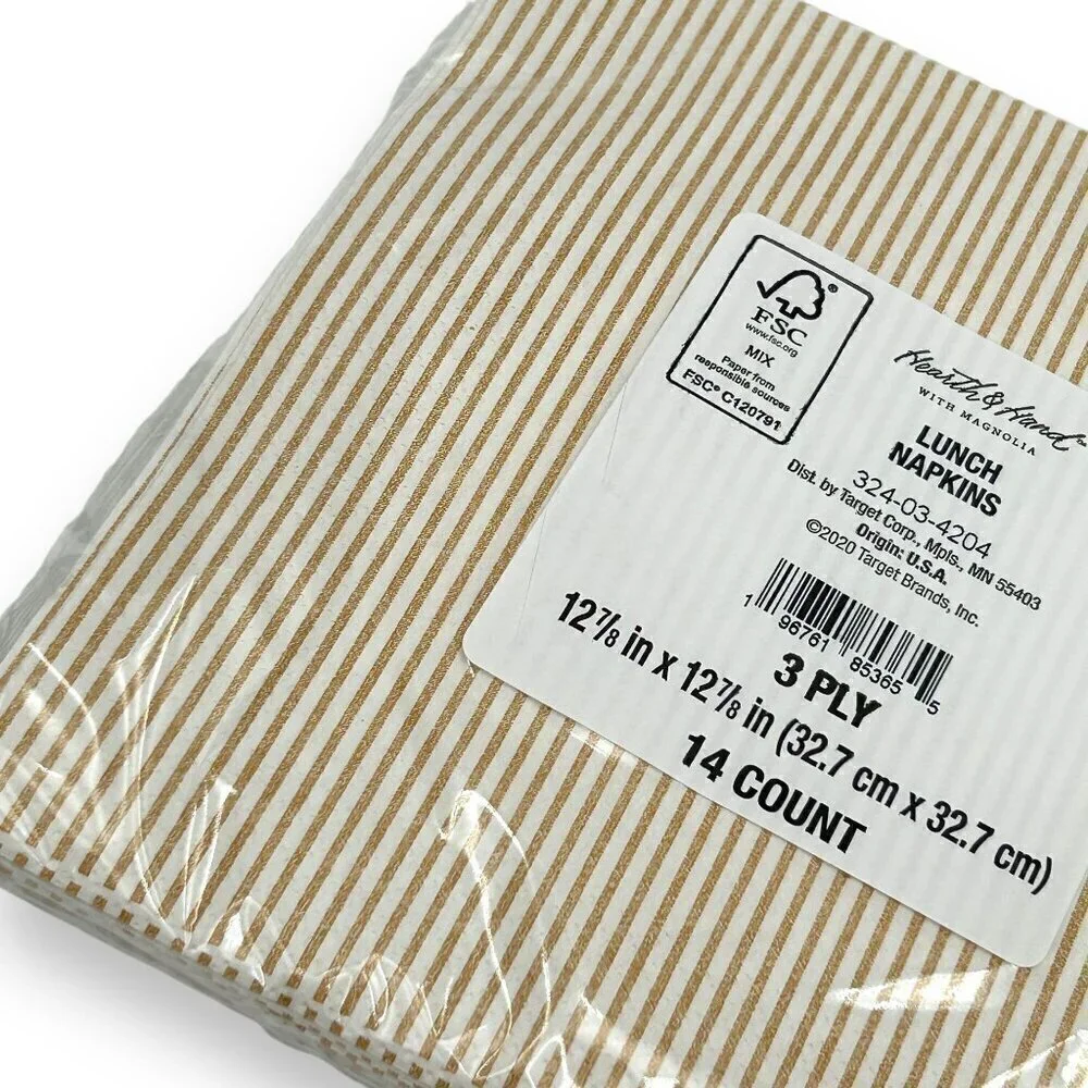 Hearth & Hand‎ Magnolia 4pc Textured Stripe Table Runner & Paper Napkin Set 2023